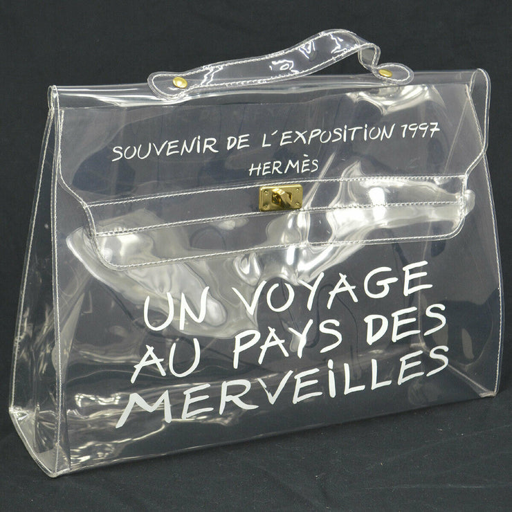 HERMES Vinyl Kelly Beach Hand Bag SOUVENIR DE L'EXPOSITION 1997 AK38245f