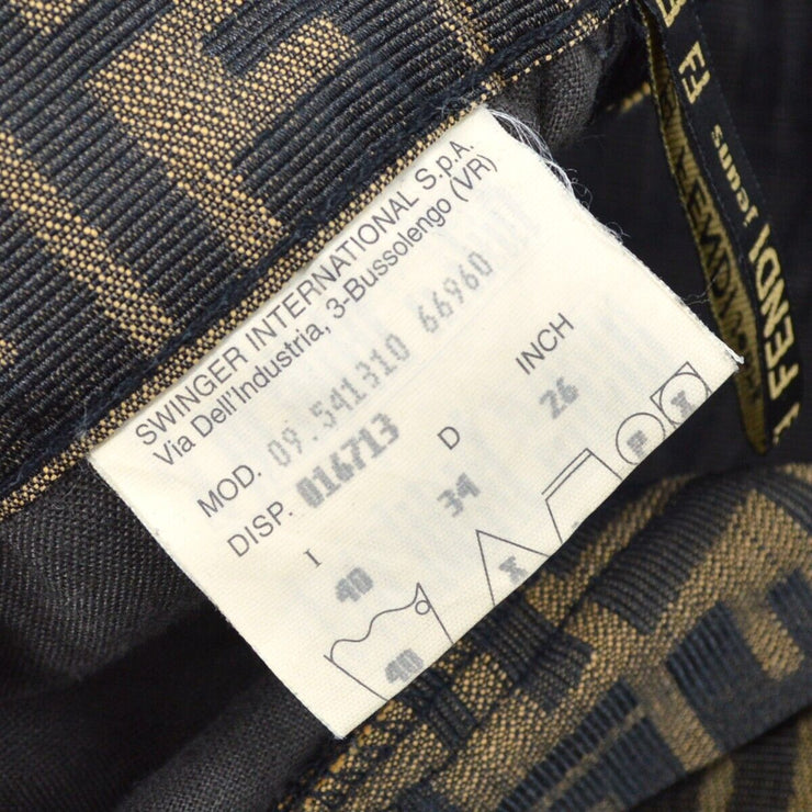 FENDI Zucca Pattern Skirt Brown Black Cotton #40 AK35564h