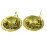 CHANEL CC Logos Button Motif Earrings Gold-Tone Clip-On 94A Accessories AK38340h