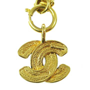 CHANEL CC Logos Charm Gold Chain Pendant Necklace Accessories AK38385b