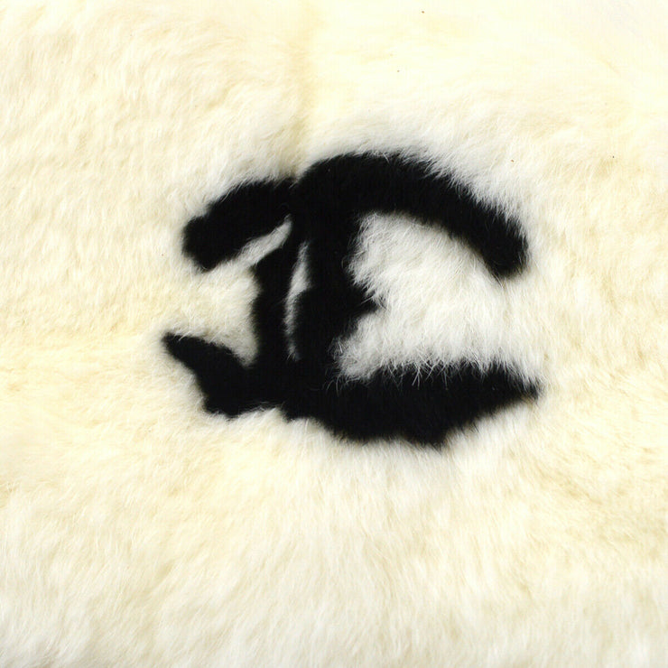 CHANEL CC Logos Fur Bracelet Bangle Wristband Black White RK12848g