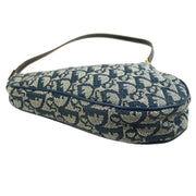 Christian Dior Trotter Pattern Saddle Hand Bag Pouch Navy 70668