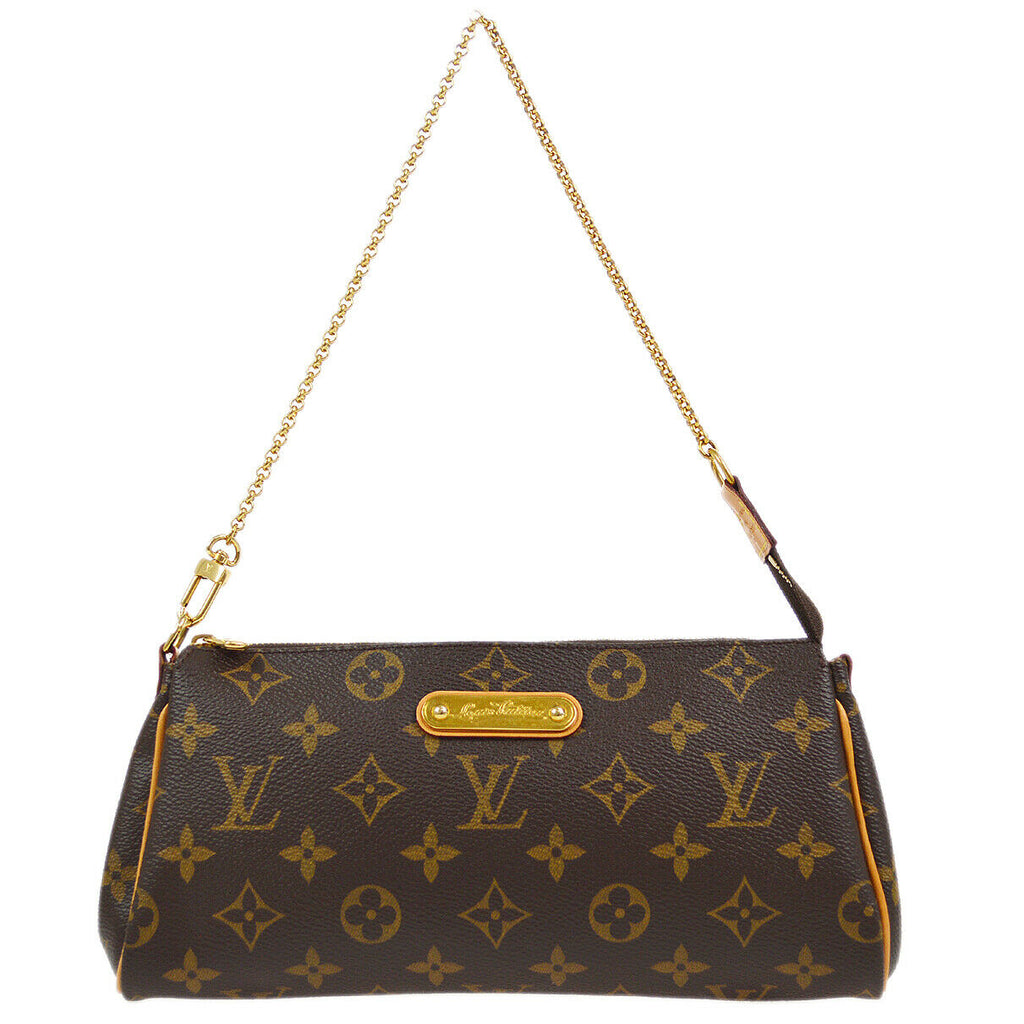 LOUIS VUITTON Monogram Eva Chain Strap Clutch Shoulder Bag Crossbody M95567  2way