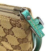 GUCCI GG Pattern Mini Hand Bag Blue Beige Canvas Leather 62747