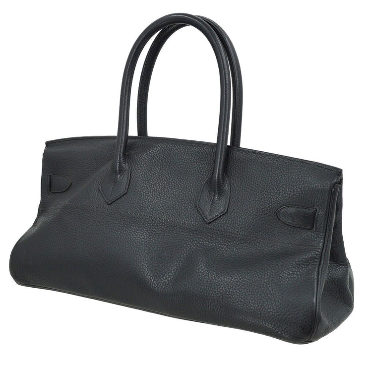 HERMES SHOULDER BIRKIN Handbag Purse Black Taurillon Clemence 69A☐H 27391