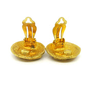 CHANEL CC Logos Button Motif Earrings Gold-Tone Clip-On 29 Accessories AK38343e