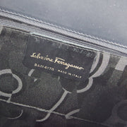 Salvatore Ferragamo Vara Bow 2way Hand Bag BA 214178 Purse Navy Leather AK38325e