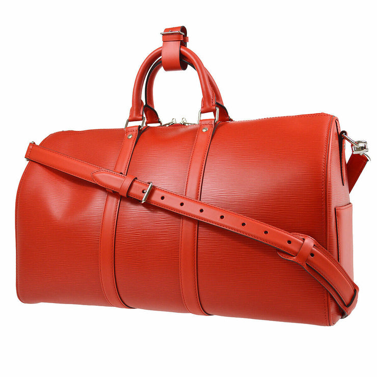 Louis Vuitton lv supreme keepall luggage travel bag epi leather