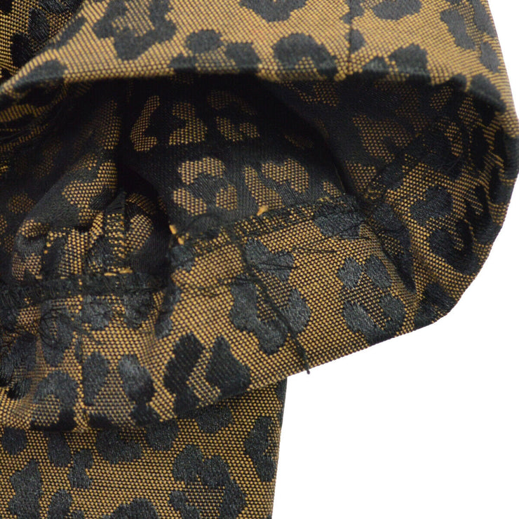 FENDI Vintage Leopard Pattern Long Pants Brown Black AK37958c