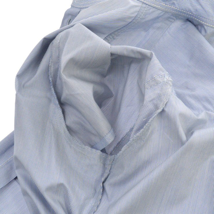 CHANEL CC Short Sleeve Tops Stripe Shirt Blue White #40 NR12966h