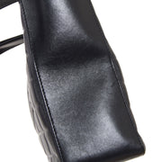 CHANEL Choco Bar CC Hand Tote Bag 8191759 Purse Black Leather  10397