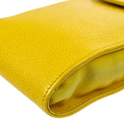CHANEL CC Chain Shoulder Bag Phone Case Yellow Caviar Skin Leather AK16613h