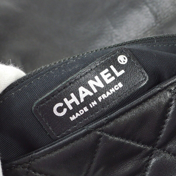 Chanel Quilted Handbag Top Handle Purse Black Lambskin 18035838 67702