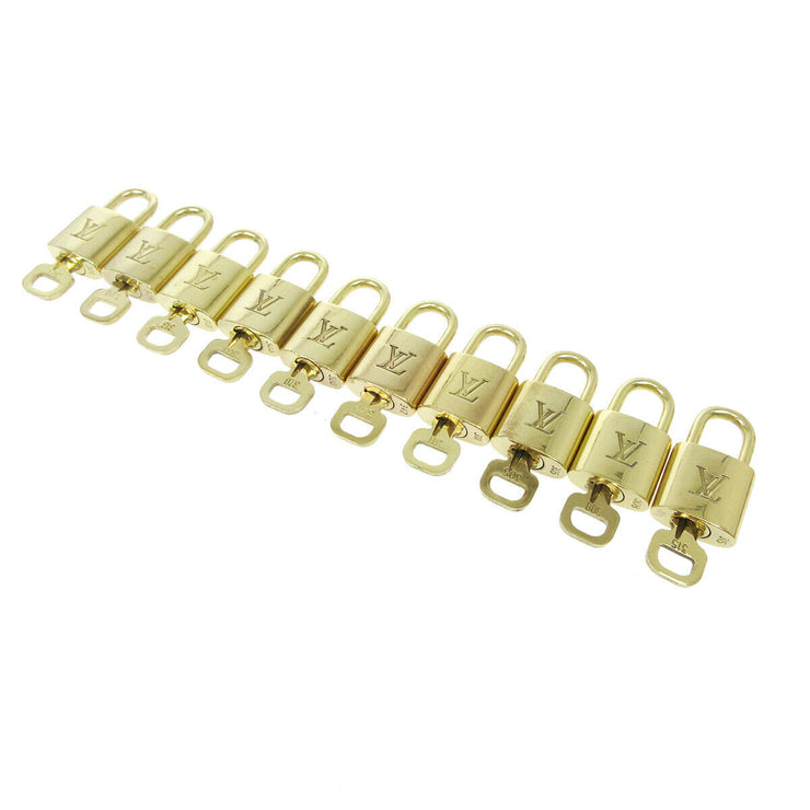 LOUIS VUITTON Padlock & Key Bag Accessories Charm 100 Piece Set Gold 80326