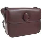 CARTIER Must De Cartier Cross Body Shoulder Bag Bordeaux Leather O02413c