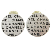 CHANEL CC Logos Button Motif Earrings Silver Clip-On 00C Accessories 04399