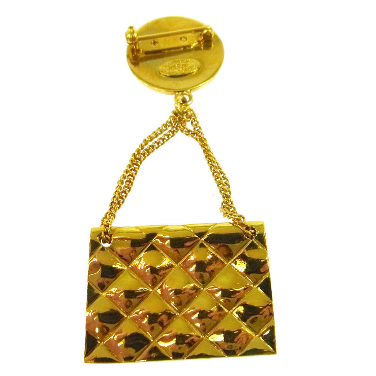CHANEL CC Logos Bag Motif Brooch Pin Corsage Gold-Tone AK26008k