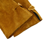 GUCCI Vintage Logos Long Sleeve Coat Jacket Brown Suede #42 AK34108j