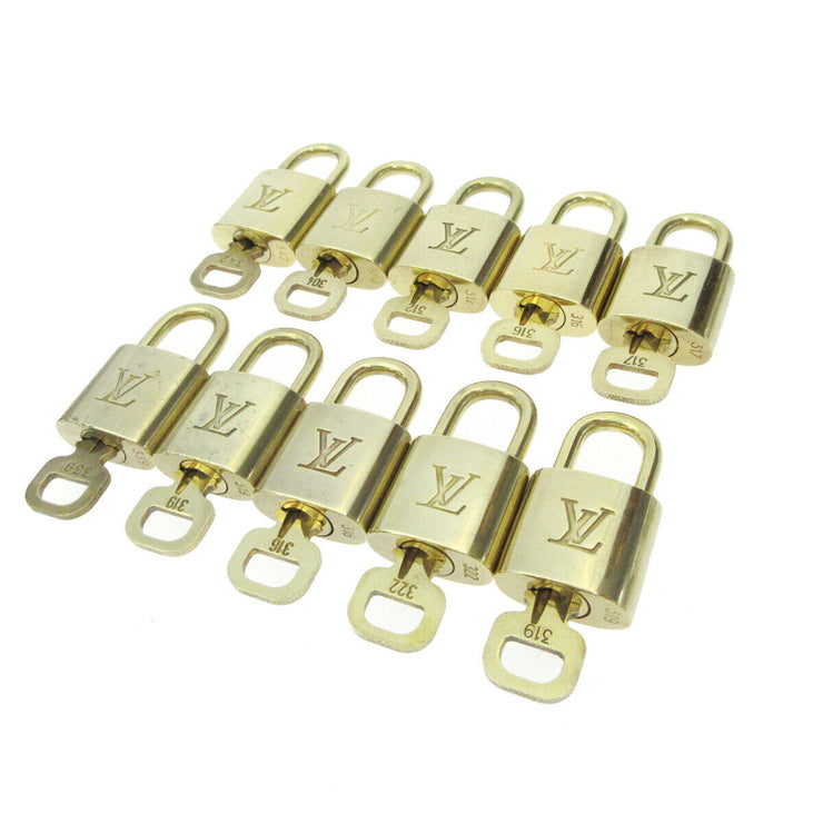 Authentic Louis Vuitton Gold Brass Lock and Key Set 312 