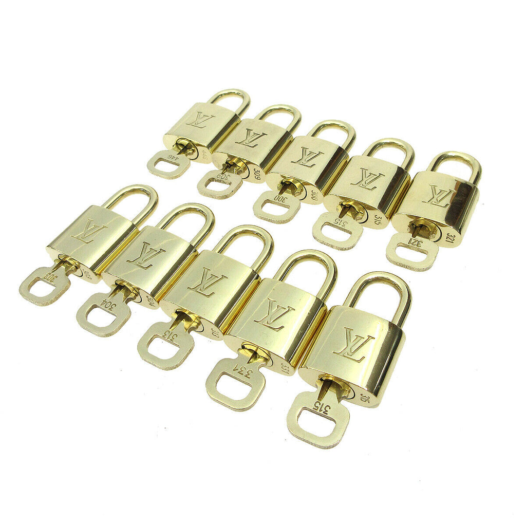 LOUIS VUITTON Padlock & Key Bag Accessories Charm 10 Piece Set Gold 60 –  brand-jfa