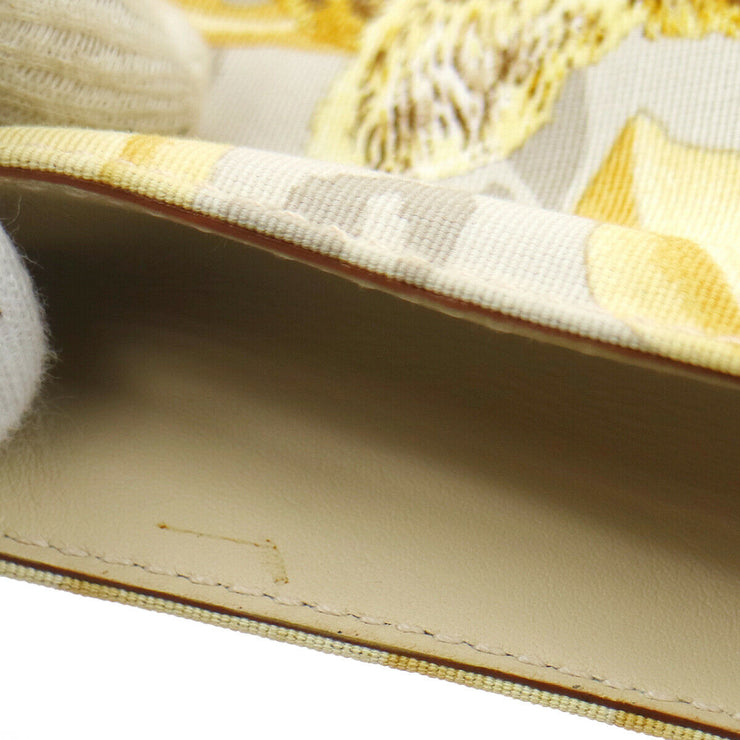 Salvatore Ferragamo Cheetah Illustration Hand Bag Yellow 62854