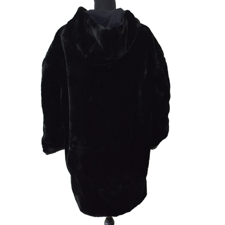 FENDI Reversible Long Sleeve Fur Jacket Black Vintage Authentic AK31757b