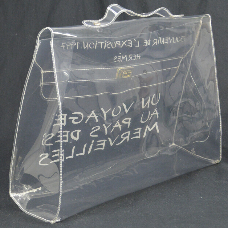 HERMES Vinyl Kelly Beach Hand Bag SOUVENIR DE L'EXPOSITION 1997 AK38435b