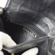 CHANEL Cosmos Quilted CC Chain Bum Bag Waist Pouch Black Leather WA00391h