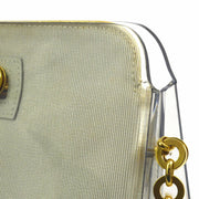 Salvatore Ferragamo Gancini Chain Shoulder Bag Clear Plastic GHW JT06172k