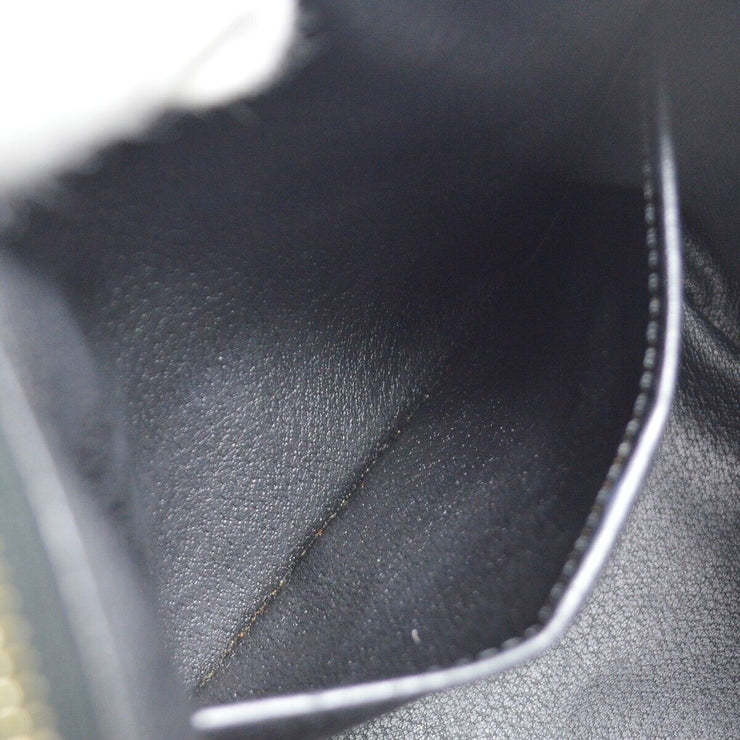 Celine Macadam Pattern Vanity Handbag Black PVC Leather Italy MC96* 68838