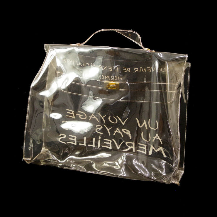 HERMES Vinyl Kelly Beach Hand Bag Purse SOUVENIR DE L'EXPOSITION 1997 00573