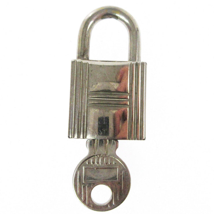 HERMES Set of Padlock & Key Cadena Silver-Tone Bag Accessories Charm AK38420h
