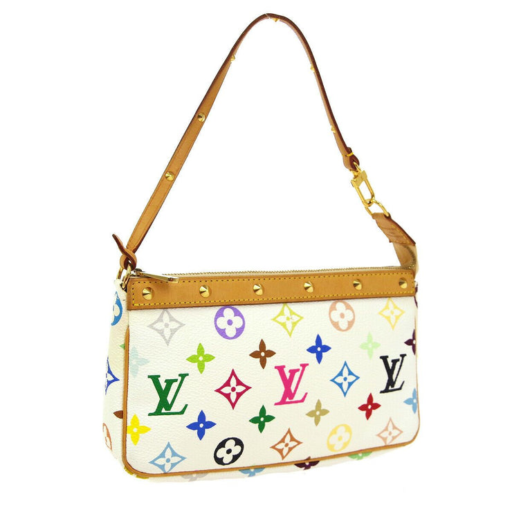 LOUIS VUITTON Monogram Multicolor Pochette Accessoires Pouch M92649 White  Bag
