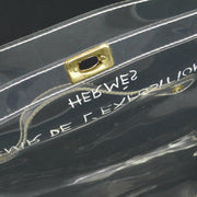 HERMES Vinyl Kelly Beach Hand Bag SOUVENIR DE L'EXPOSITION 1997 Clear AK38316g