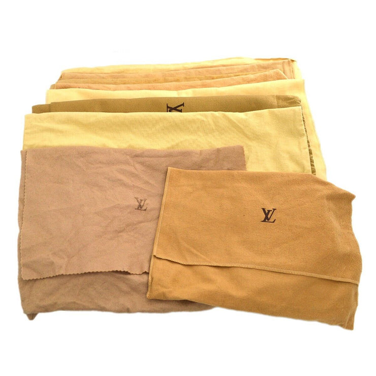 Louis Vuitton Dust Bag 10 Set Brown Beige 100% Cotton Authentic 88078