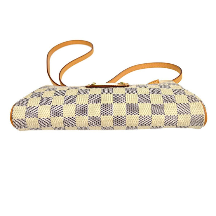 Louis Vuitton Eva 2way Chain Handbag Pouch Damier Azur N55214