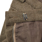 CHANEL 002210 #42 CC Logos Button Pants Brown 100% Wool 05758