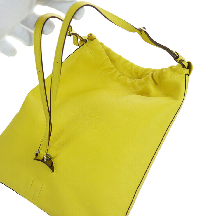 HERMES BRIDADO 2way Crossbody Bag Backpack DFM005PM Yellow Veau Evercolor 35000