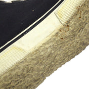 CHANEL CC Logos High Cut Sneakers String Shoes Black White AK25762e
