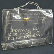 HERMES Vinyl Kelly Hand Beach Bag SOUVENIR DE L'EXPOSITION 1997 Clear AK38297h