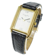Christian Dior 58.122 Wristwatch Watch Gold Navy Leather Band A51099