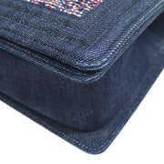 BOY CHANEL Chain Shoulder Bag Purse Indigo Tweed Denim 22325905 22535