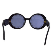 CHANEL Vintage CC Logos Round Sunglasses Eye Wear Black Authentic AK36825b