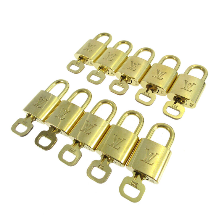 Authentic Louis Vuitton Gold Brass Lock and Key Set 317 