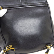 CHANEL CC Chain Backpack Bag Purse Black Caviar Skin Vintage 05019