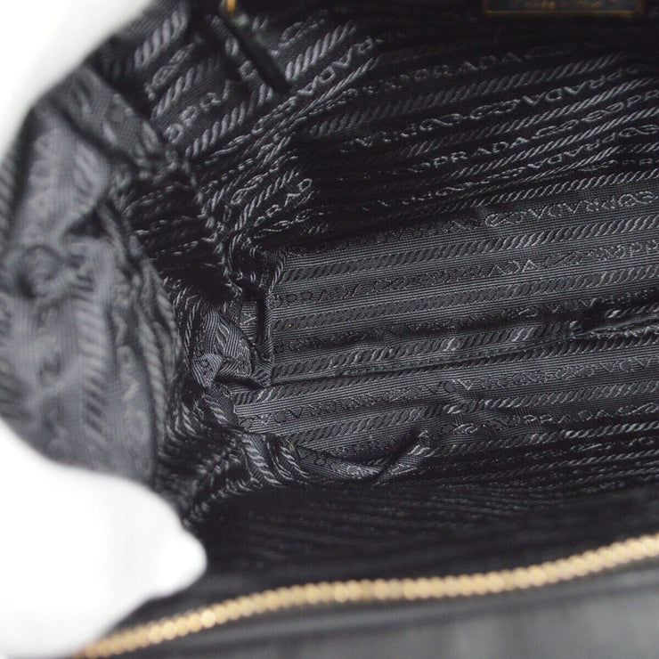 PRADA Logos Handbag Black Nylon BN0349 TESSUTO CHIC PIOMBO 22 96597
