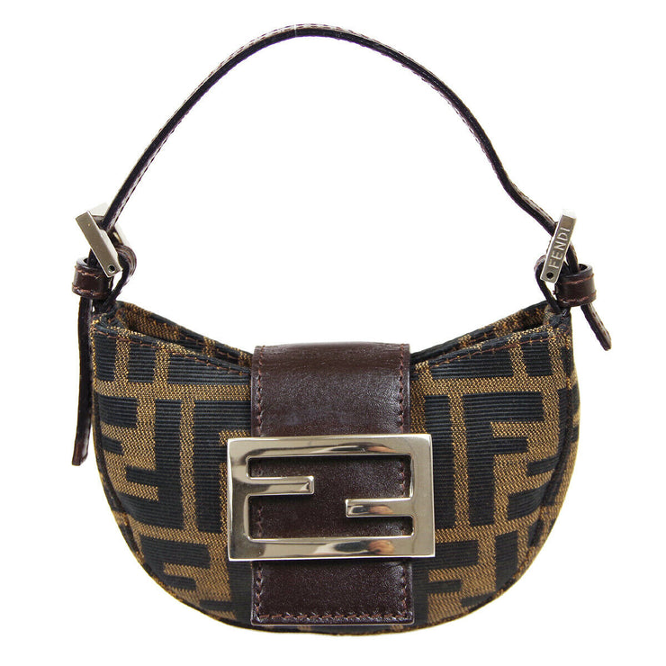 FENDI Zucca Mini Hand Bag Brown 91551