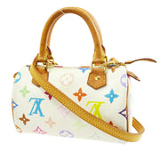 LOUIS VUITTON MINI SPEEDY 2WAY HAND BAG PURSE MONOGRAM MULTI M92645 38124