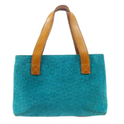 CELINE C Macadam Hand Tote Bag Blue Brown Suede 82647