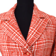 CHANEL CC Logos Long Sleeve Jacket Tweed Red 97P #38 AK34108k